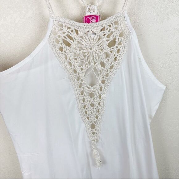 Anna Kosturova White Maxi Crochet White Dress Swim Cover Up Large - Picture 3 of 6